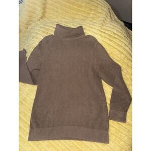 H&M Turtleneck Pullover Long Sleeve Brown Sweater Women's Size Large